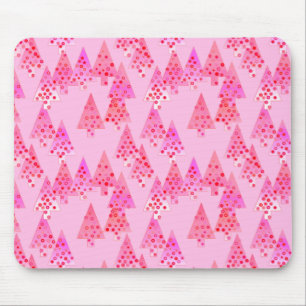 Modern flower Christmas trees - pastel pink Mouse Pad