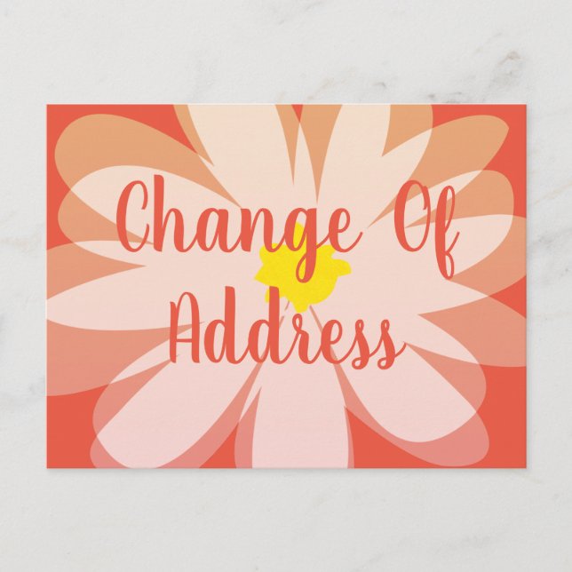 Modern flower design change of address we've moved postcard (Front)