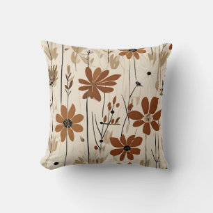 Modern Flower Earth Tone Cushion