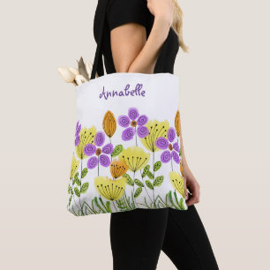Modern Flower Garden Summer Personalised Tote Bag