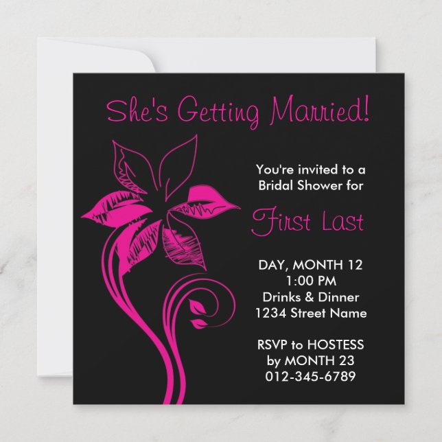 Modern Flower Invitation (Front)