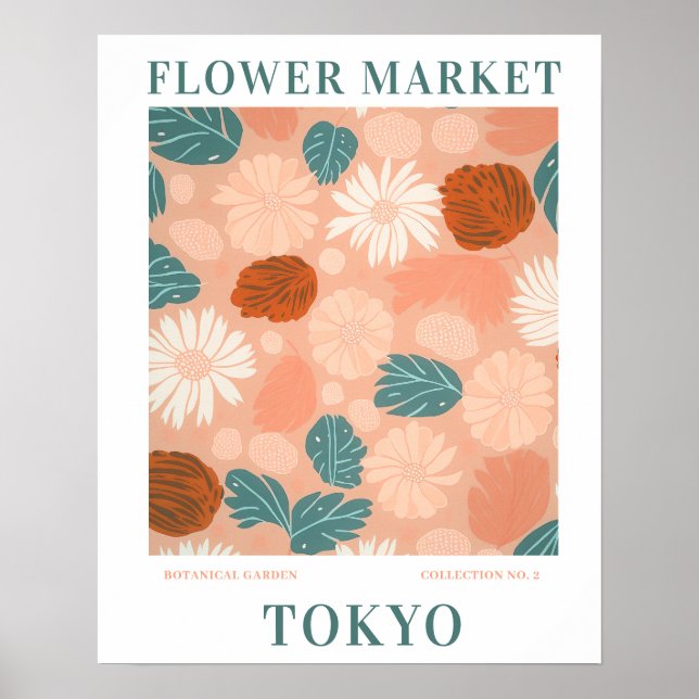 Modern Flower Market Tokyo Flowers botanical Poster (Front)
