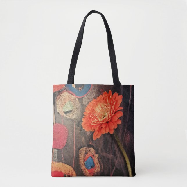 Modern Flower Power Tote Bag (Front)