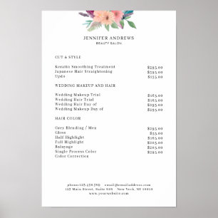 Modern Flower Price List Poster