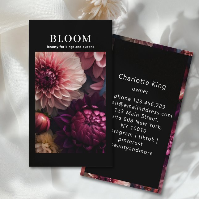 Modern Flower QR Code Business Card (Modern Flower Business Card)