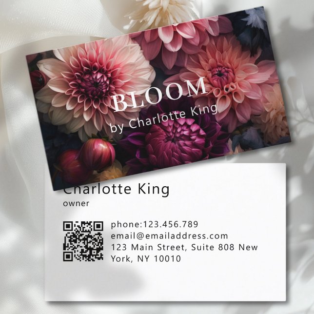 Modern Flower QR Code Business Card (Modern Flower QR Code Business Card)