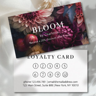 Modern Flower Salon Loyalty Business Card
