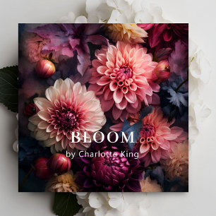 Modern, flower square business card