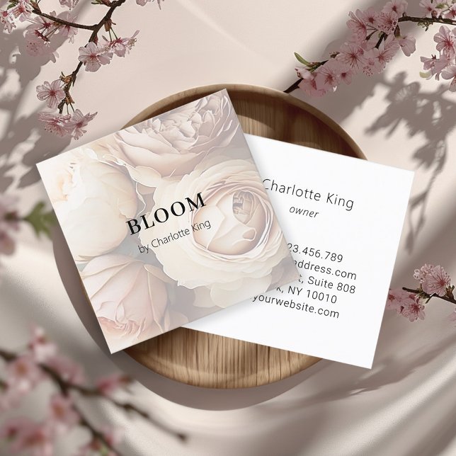 Modern, flower square business card (Modern, flower square business card)