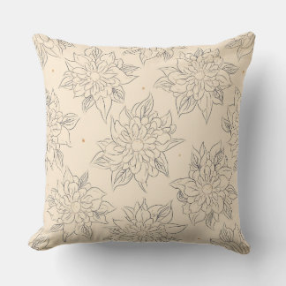 Modern Flower Throw Pillow C