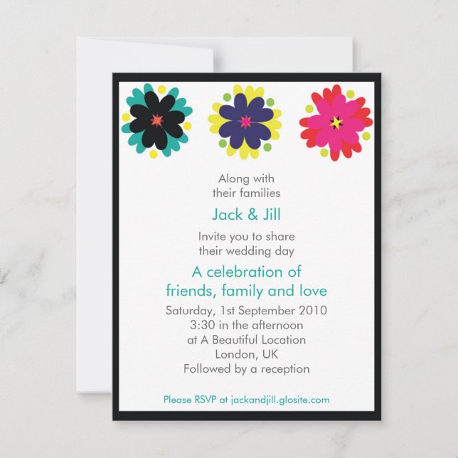 Modern Flowers 4.25x5.5 Invitation (Front)