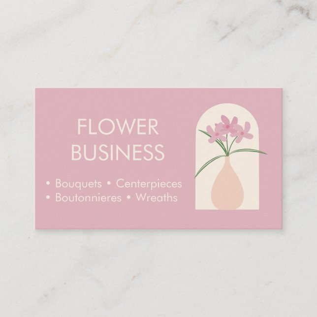 Modern Flowers Florist Business Card (Front)