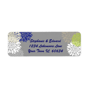 modern flowers label return address label