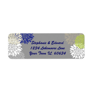 modern flowers label return address label