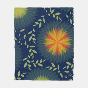 Modern Flowers & Vines Fleece Blanket
