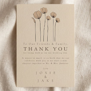 Modern flowers Wedding thank you Table Card