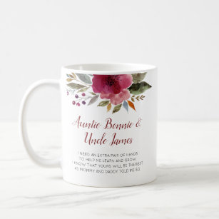 Modern Flowers Will You Be My Godparents Baptism Coffee Mug