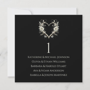 Modern Flowers with a Heart Wedding Seating Chart Invitation