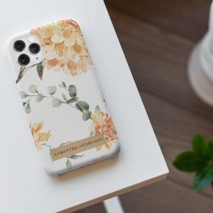 Modern Flowers Yellow & Kraft Personalised Gift iPhone 11Pro Max Case