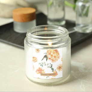 Modern Flowers Yellow & Kraft Personalised Gift Square Sticker