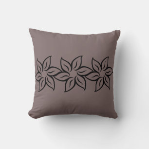 Modern Flowery Purple & Black Cushion