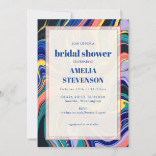 Modern Fluid Art Bridal Shower Invitation