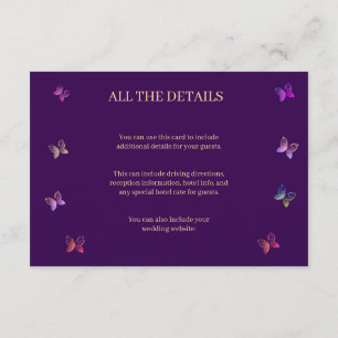 modern flying butterflies heart enclosure card