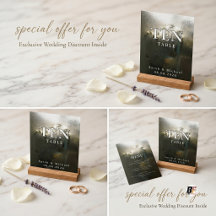 Modern Foggy Glass Heart Wedding Table Number Card