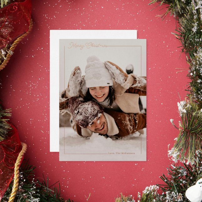 Modern Foil 1 Photo Christmas Card (Creator Uploaded)