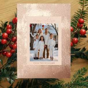 Modern Foil Christmas Card Template Holiday Pink