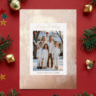 Modern Foil Christmas Card Template Holiday White