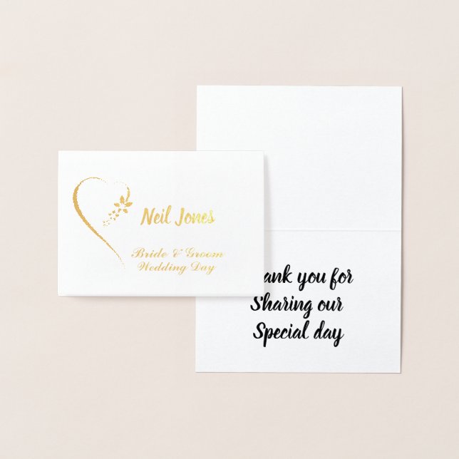 Modern Foil Customisable Wedding Guest place cards (Display)