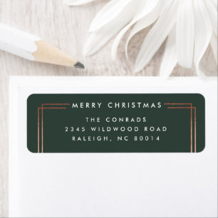 Modern foil merry Christmas Label Return Address Label