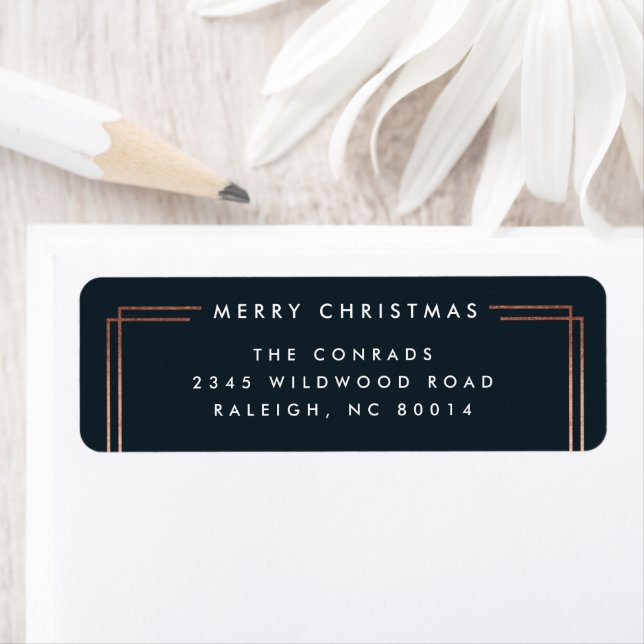 Modern foil merry Christmas Label Return Address Label (Insitu)