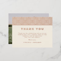 Modern Foil Photo Thank You Card