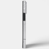 Modern foil silver glitter metallic monogrammed Case-Mate iPhone case (Back / Right)