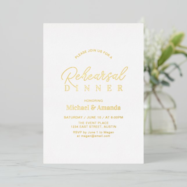 Modern Foil Wedding Rehearsal Dinner (Standing Front)