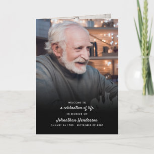 Modern Folded 4-Page 3-Photo Celebration of Life P Program