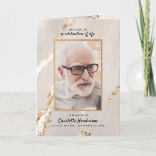 Modern Folded 4-Page 3-Photo Celebration of Life P Program