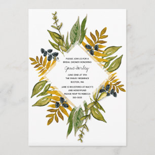 Modern Foliage Bridal Shower Invitation
