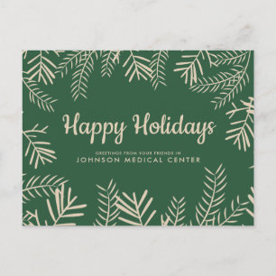 Modern Foliage Doctor's Holiday Greeting Postcard
