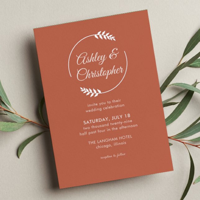 Modern Foliage Frame Copper Red Wedding (Creator Uploaded)