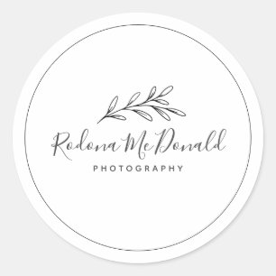 Modern Foliage Greenery Professional Classic Round Sticker