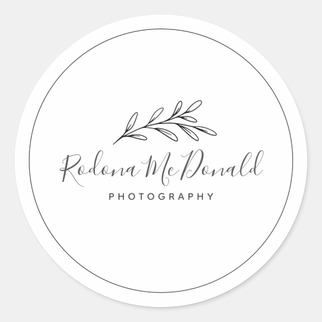 Modern Foliage Greenery Professional Classic Round Sticker (Front)