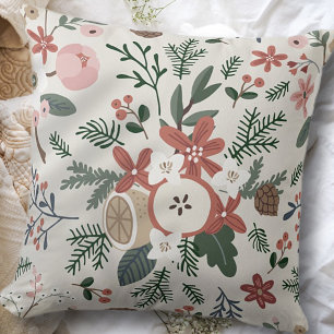 Modern Foliage Holiday Pattern Cushion