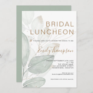 Modern Foliage Luncheon Bridal Shower Invitation