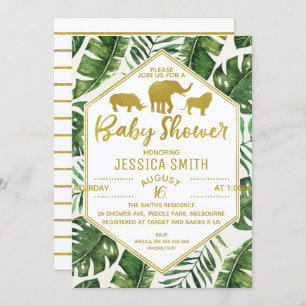 Modern Foliage Safari Baby Shower Invitation