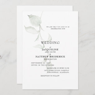 Modern Foliage Wedding  Invitation