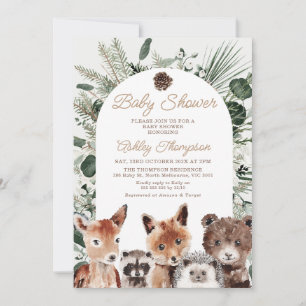 Modern Foliage Woodland Baby Shower Invitation