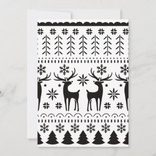 Modern Folk Art Christmas Reindeer  Holiday Card